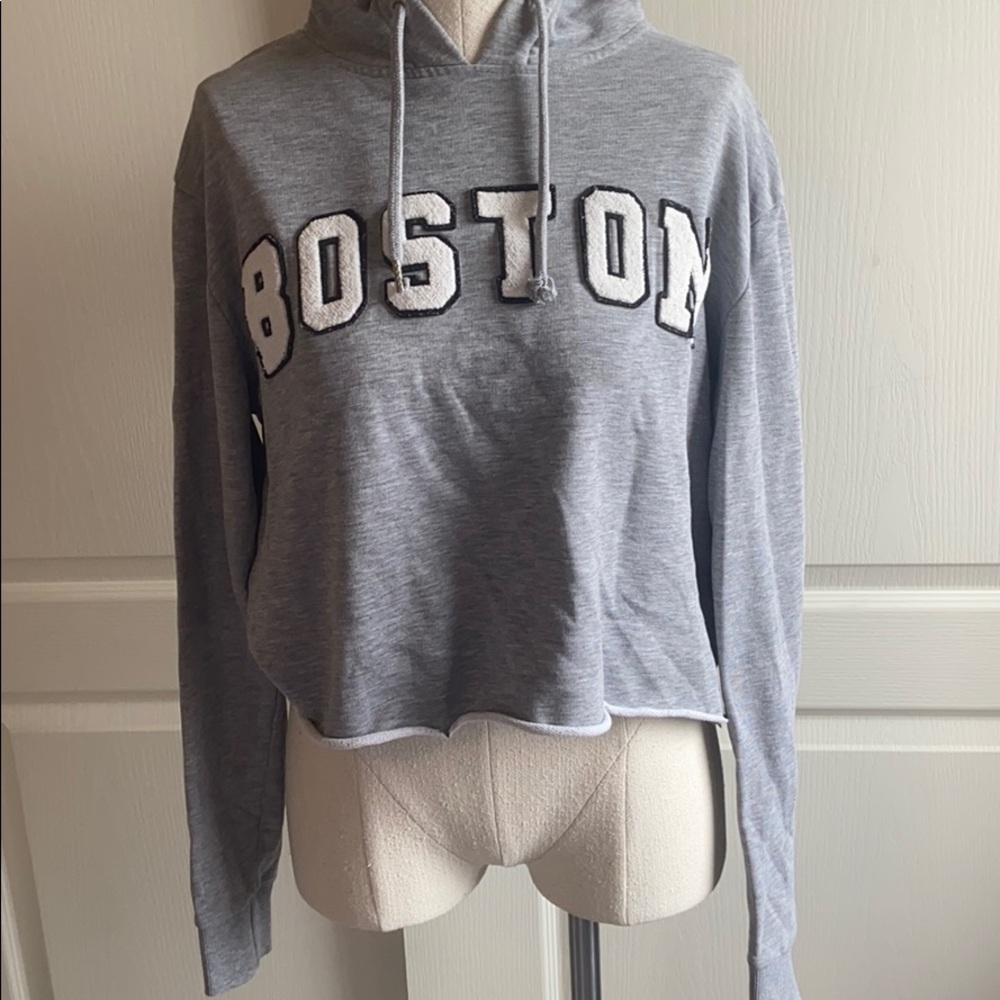 cropped boston hoodie